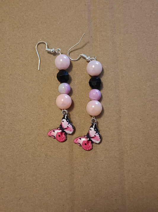 Pink Butterfly Earrings