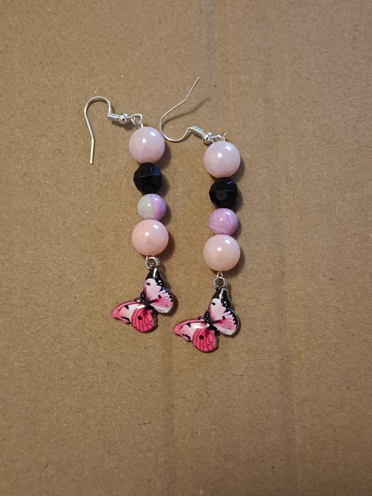 Pink Butterfly Earrings